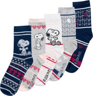 Chaussettes sneaker femme Peanuts Snoopy, lot de 5 paires 38-43