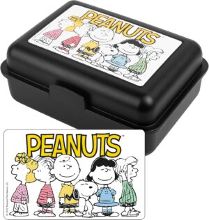 Boîte à sandwich noire Snoopy Peanuts avec séparateur