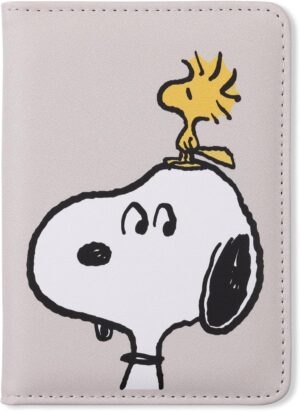 Porte-passeport Disney Snoopy et Woodstock ivoire