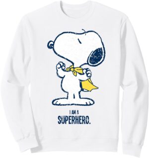 Sweatshirt Snoopy Peanuts vintage comic super-héros