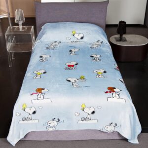 Plaid polaire Kanguru Snoopy bleu 130 x 230