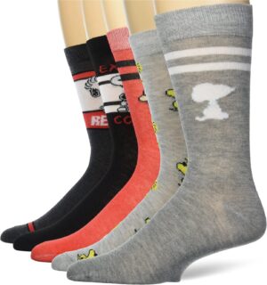 Snoopy Peanuts lot de 5 paires de chaussettes homme gris assorti