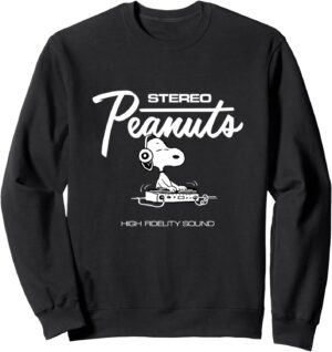 Sweatshirt Peanuts Snoopy DJ stéréo, col tissé