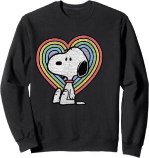 Sweatshirt Snoopy Peanuts cœur pastel