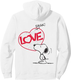 Sweat à capuche Peanuts Snoopy Love Smak, style bande dessinée vintage