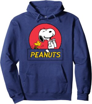 Sweat à capuche Peanuts Snoopy Woodstock motif cercle