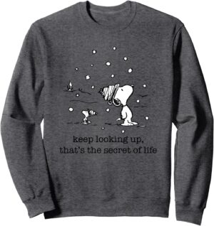 Sweatshirt Peanuts Snoopy et Woodstock Snowfall, col tissé