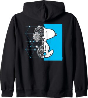 Sweat à capuche Snoopy Peanuts coupe classique col tissé