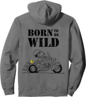 Sweat à capuche Peanuts Snoopy Born Wild moto sketch