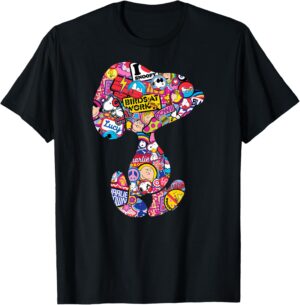 T-shirt Peanuts Snoopy silhouette H17911 pour Femme ou Fille
