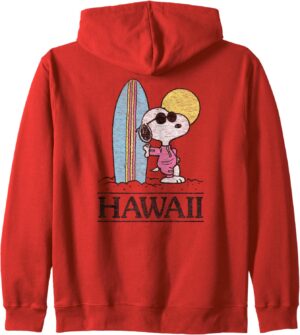 Sweat à capuche Snoopy Hawaii Peanuts avec col tissé