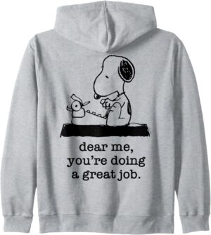 Sweat à capuche Peanuts Snoopy Dear Me You're Doing A Great Job, col tissé