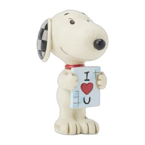 Mini figurine Snoopy pancarte Je t'aime