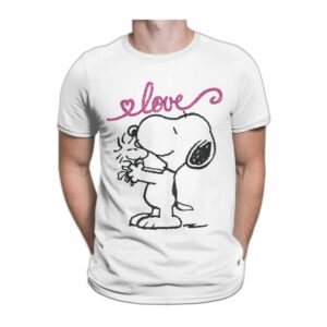 T-shirt coton col rond Snoopy & Woodstock été enfant/adulte